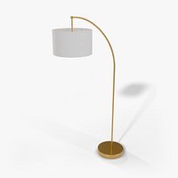 Knight Arc Floor Lamp - Brass Arc Lamp with Drum Shade