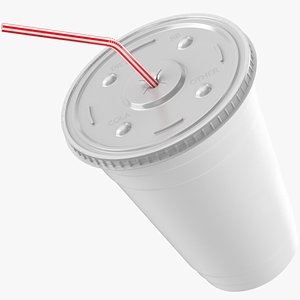 Empty Soda Cup With Straw