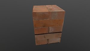 3D model Brick Set AR VR PBR  Lowpoly with game ready 3d Model