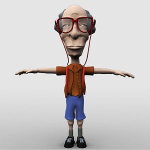 3d rigged grandpa model