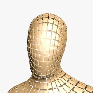 Polygonal Gold Dancer Segmented Motion Art 3D model