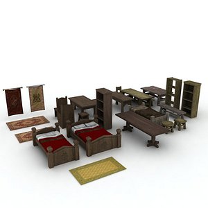 3d model medieval furniture
