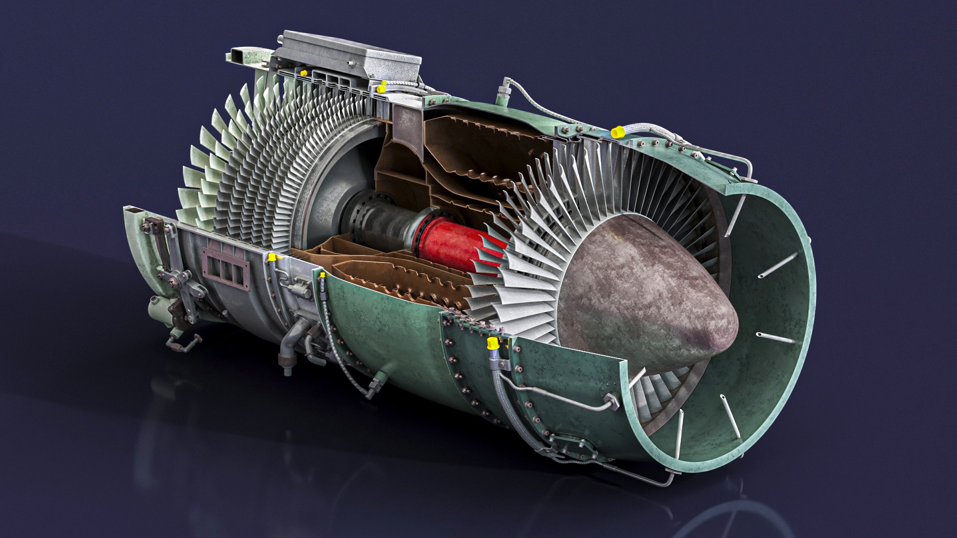 Commercial Jet Engine Cutaway 3D TurboSquid 2350501