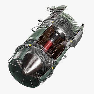 Commercial Jet Engine Cutaway 3D