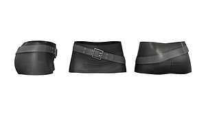 Micro Mini Skirt With Diagonal Belt