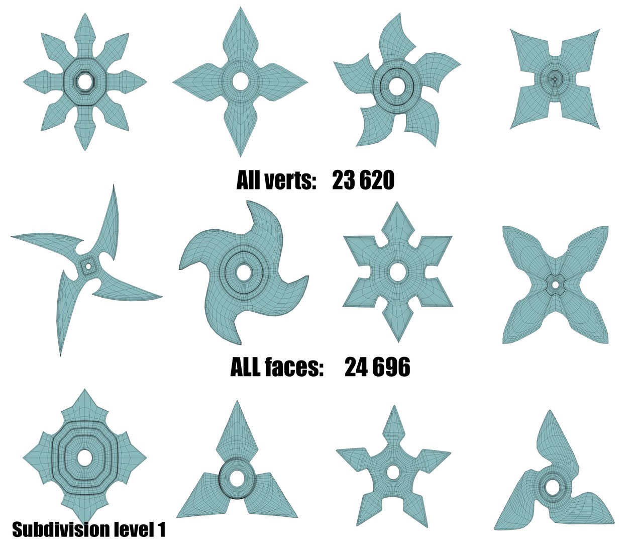 Shurikens Pack Model - TurboSquid 1259785