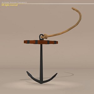3d sailing vessel anchor model