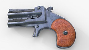 3D derringer revolver model