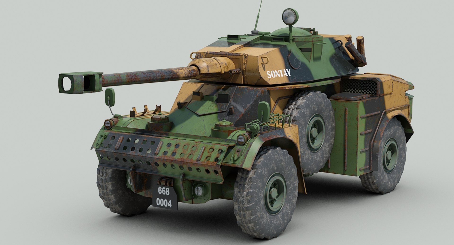Panhard Aml 90 Armoured Car 3d Model
