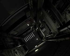Elevator in the shaft