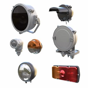 3D model Soviet Military Lights High-Poly Collection