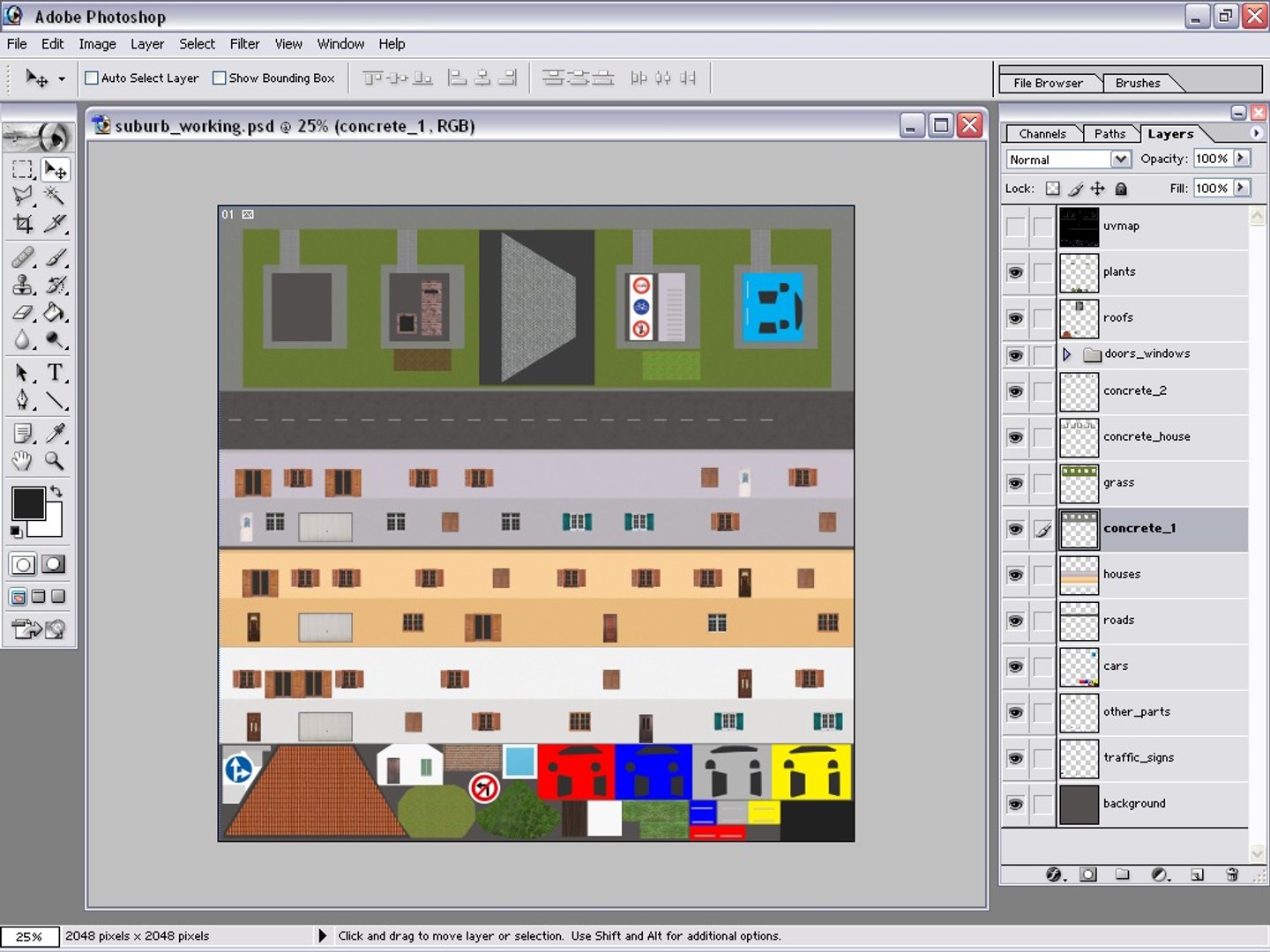 3d Model Of Tileable Suburb Block