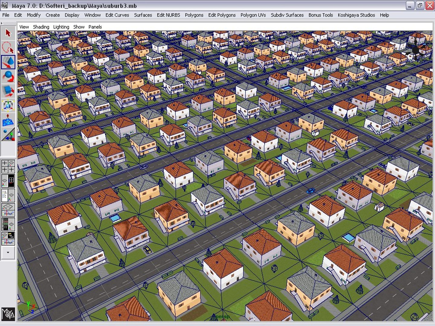 3d Model Of Tileable Suburb Block