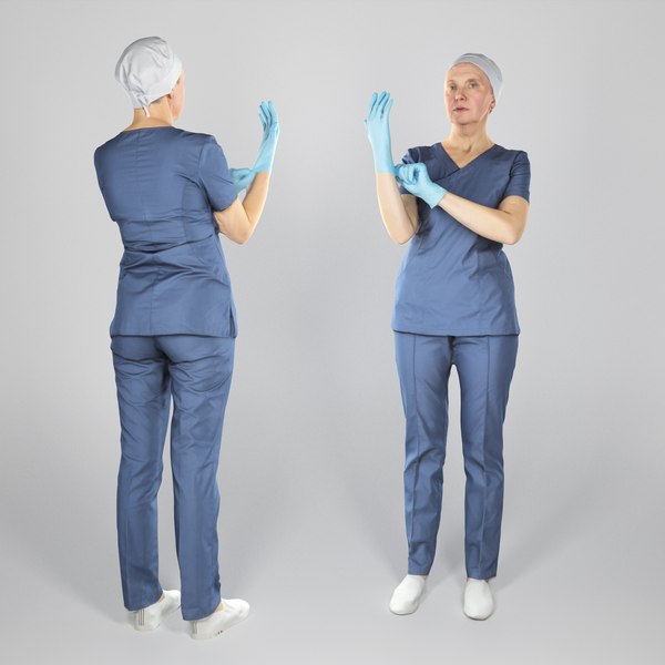 adult woman uniform doctor 3D