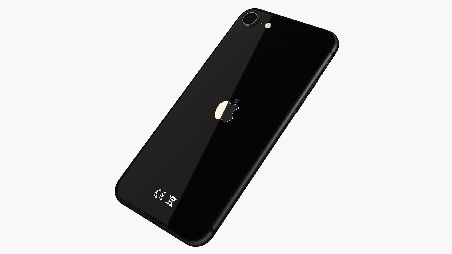 iPhone SE 2022 Black 3D model preview