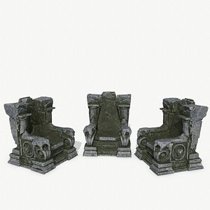 3D model old throne