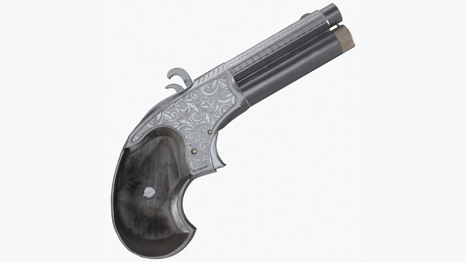 Remington Rider Magazine Engraved Pistol 3D model preview
