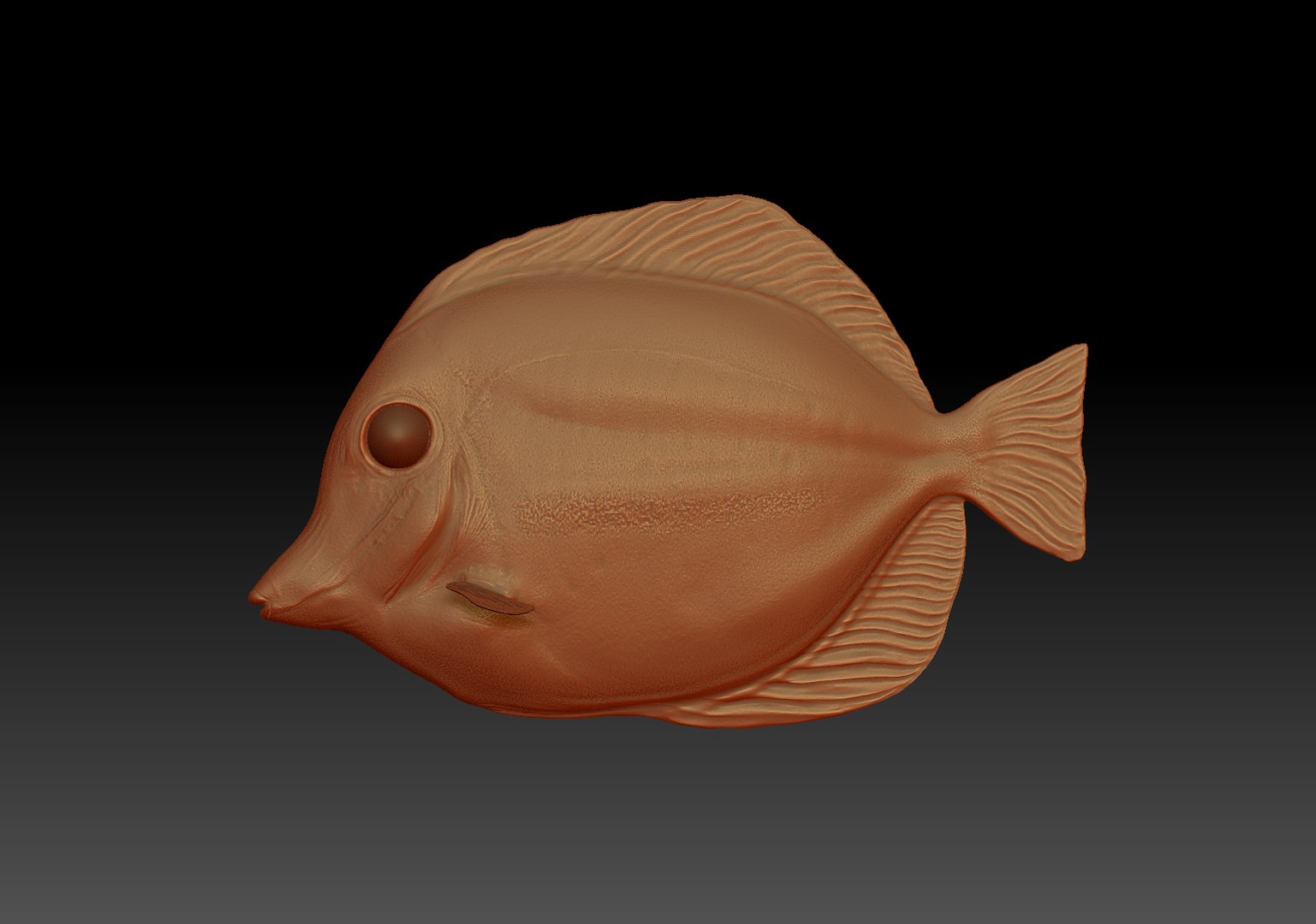 Yellow Tang Fish Obj