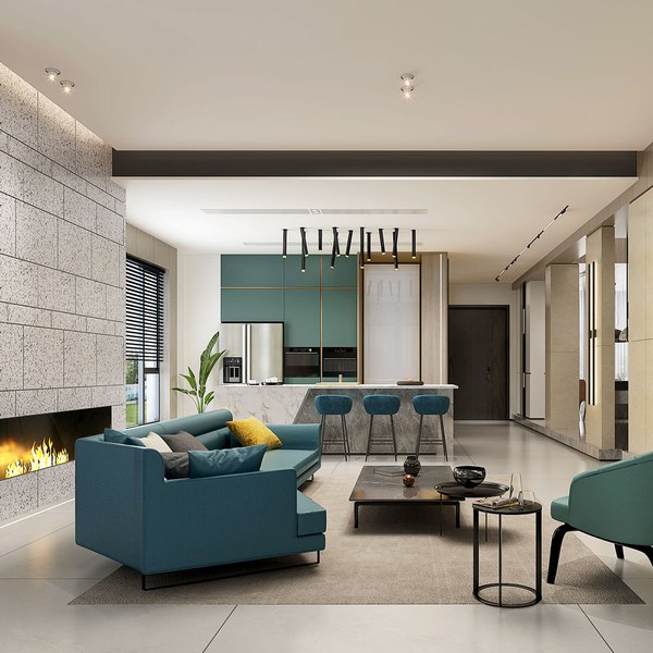 Collection of Modern living room - full furniture 54 3D model