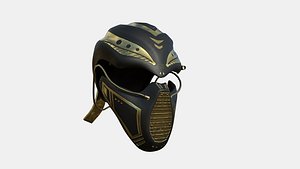 SciFi Ninja Mask A06 Black Gold - Character Design Fashion model