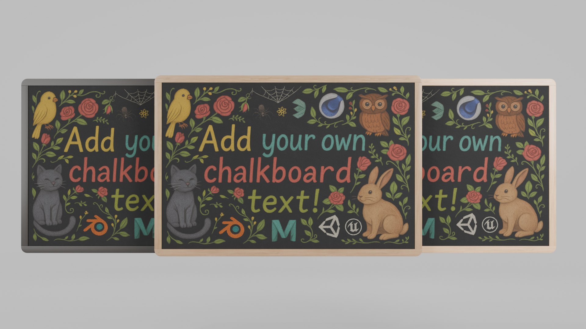 Heritage Style Signage Collection - Customizable Chalkboards 3D https://p.turbosquid.com/ts-thumb/uY/SskaZJ/Bl/d8/png/1747677435/1920x1080/fit_q87/d26815fff067aae2c33070740eb9d0b8ed525787/d8.jpg