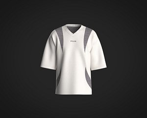 3D Mens T-shirt with cut and sew patch fabric