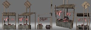 stand meat stall model