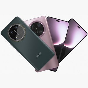 3D Honor Magic 7 Lite Black and Purple model