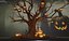 Halloween Pumpkin With Horror Tree 3D model Low-poly 3D model