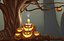 Halloween Pumpkin With Horror Tree 3D model Low-poly 3D model