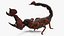 3D model Realistic Scorpion Strikes Fur Animated Rigged