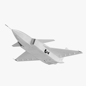 Unmanned Stealth Jet Flying White 3D model