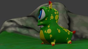 3D MERKLE   GREEN - YELLOW model