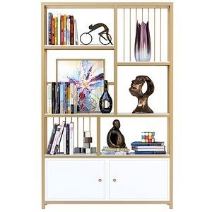 3D Rack with books, decor, figurines and magazines
