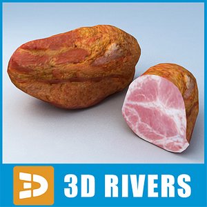 3d ham meat cooked