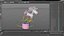 Brinquedo de fantoche de unicórnio rosa equipado para Cinema 4D