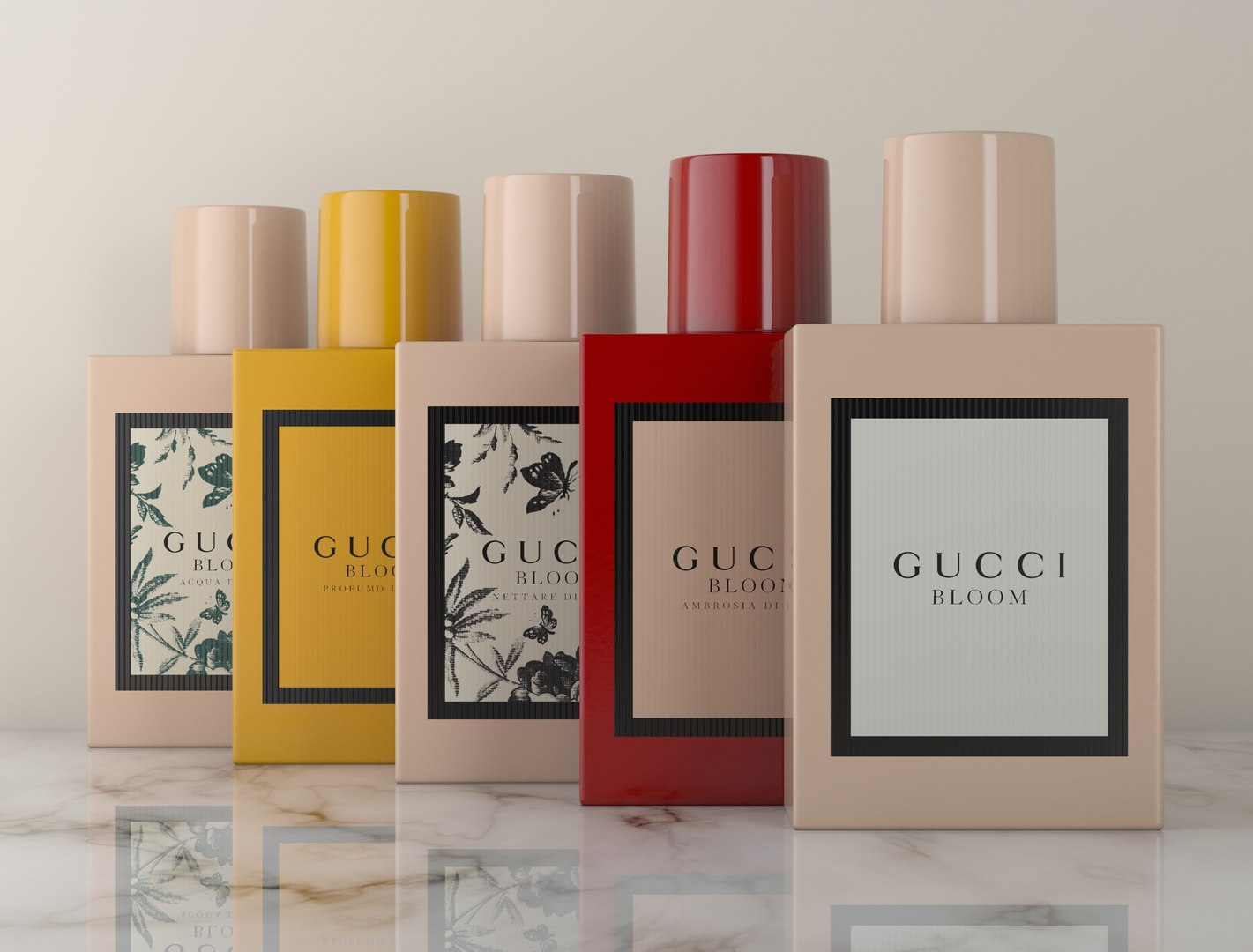 Gucci Bloom Perfume Bottles 3D - TurboSquid 1750603