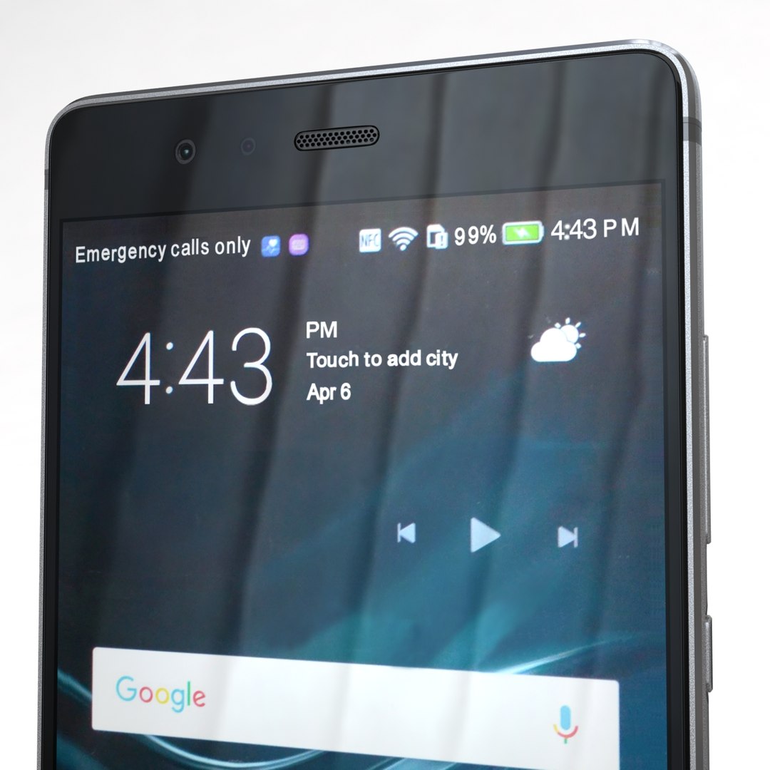 3d model of huawei p9 titanium gray