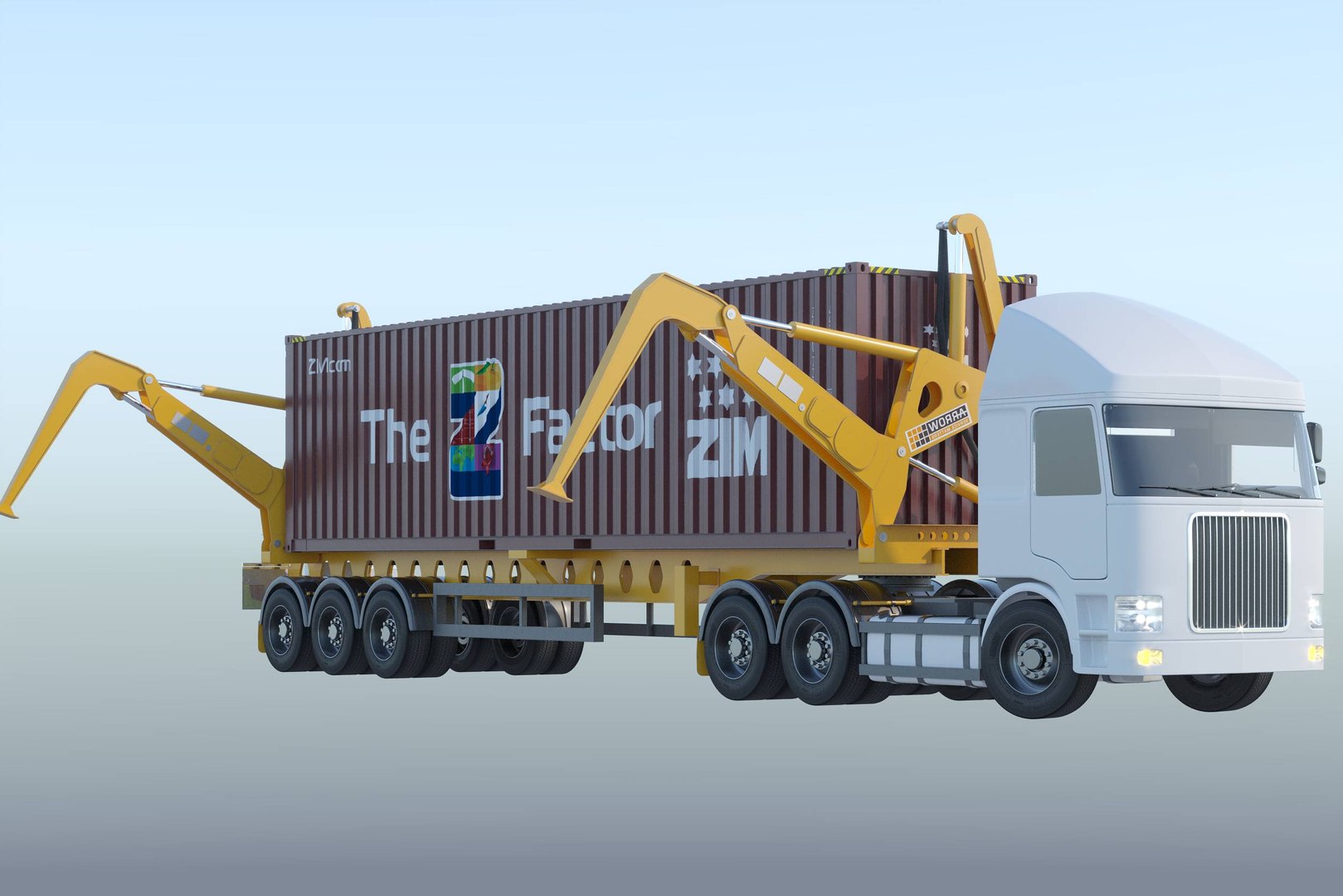 3D Generic 20 Ft And 40 Ft Container Sidelifter Rigged Animated ...