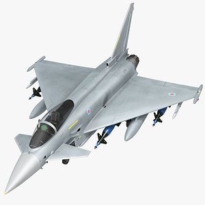3D Eurofighter Typhoon Jet with Weaponry
