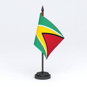 Table Flag Guyana 3D