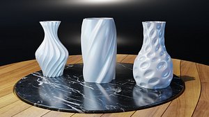 Vase 3pcs 3D printed 3D model