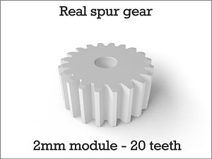 real spur gear 2mm 3d model