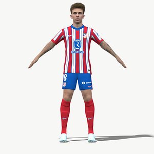 3D 3D Rigged Pablo Barrios Atletico Madrid 2025