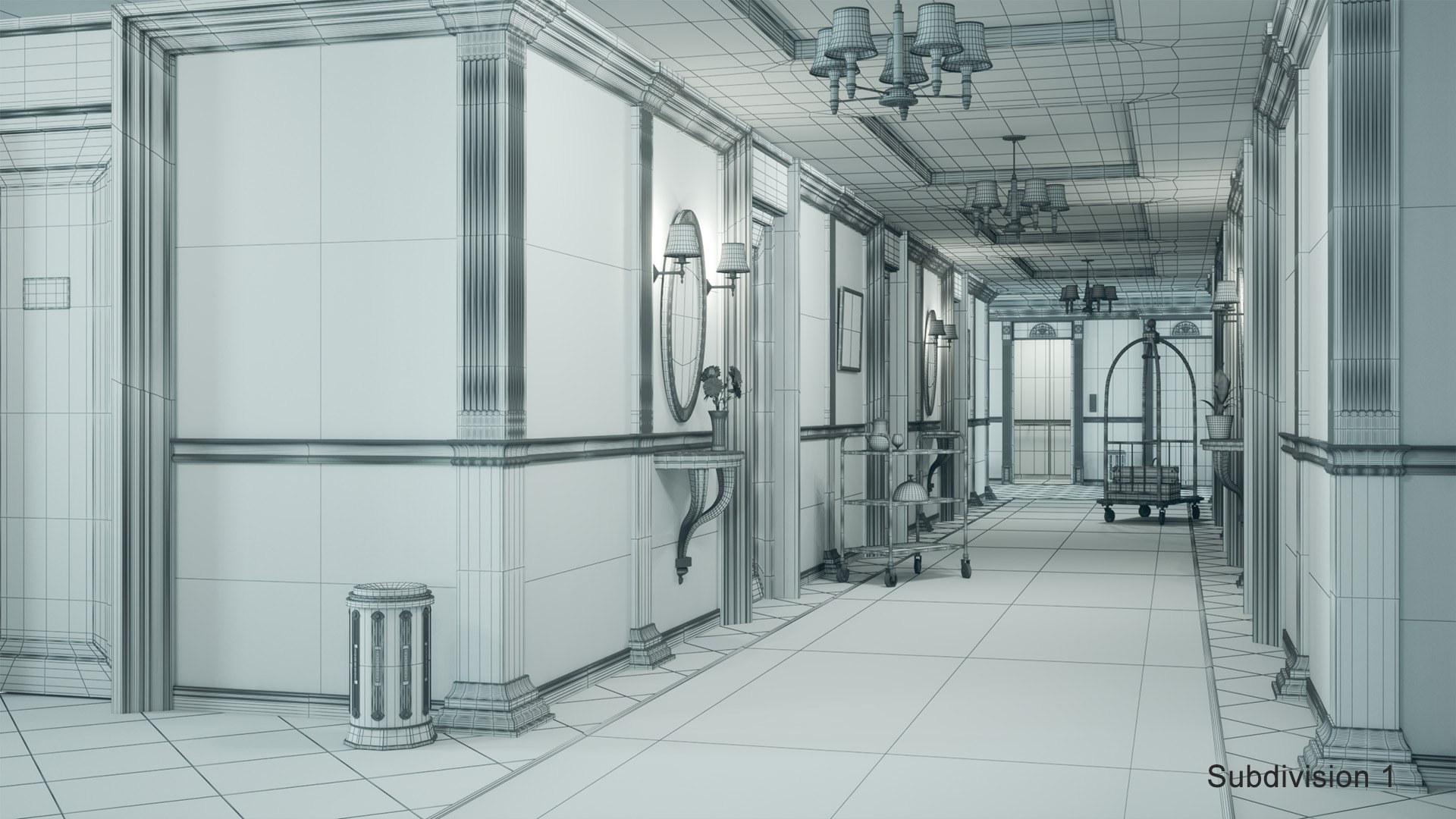 3D Hotel Corridor Model - TurboSquid 1178054