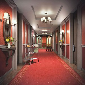 3D hotel corridor model