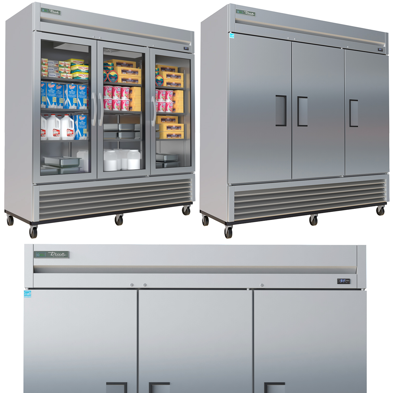 3D REFRIGERATOR AND FREEZER REACHIN TRUE T72HC model TurboSquid