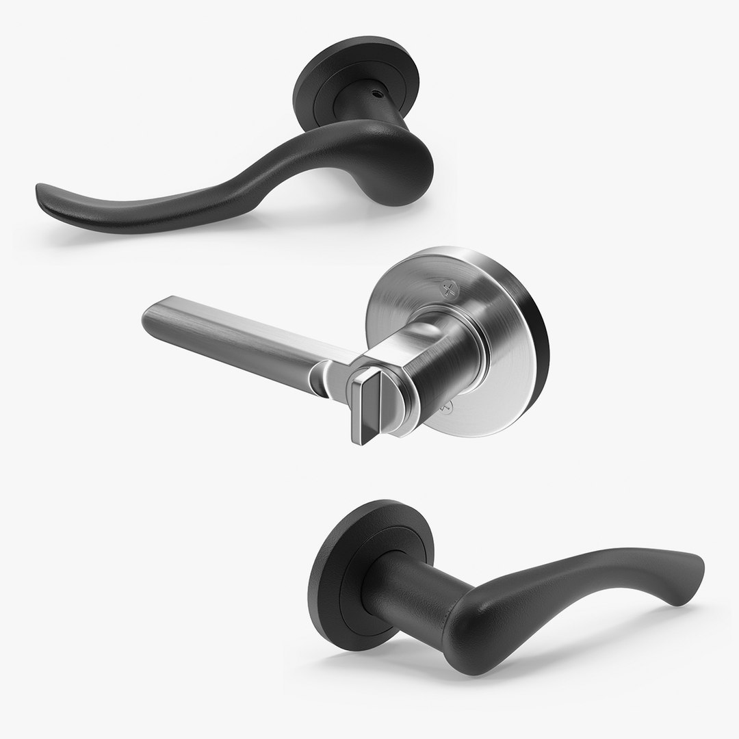 Door Handles Collection 3D model preview