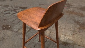 Bar stool PBR 3d model with Texture 3D model