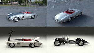 mercedes 300sl roadster modeled 3d model
